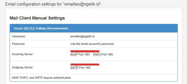 Pengaturan manual email domain