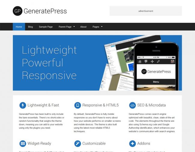 GeneratePress WordPress theme