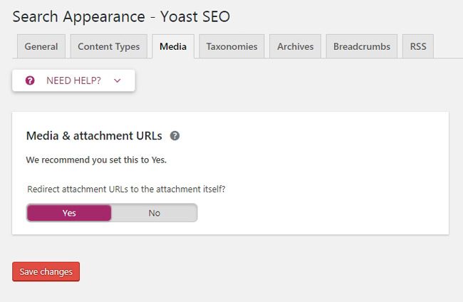 Yoast media attachment setting